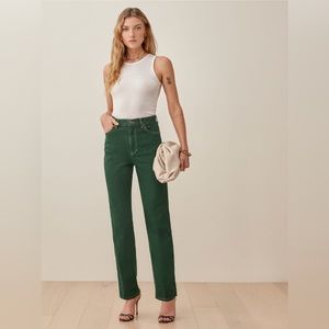 Reformation Emerald Cowboy High Rise Straight Jeans 26 NWT